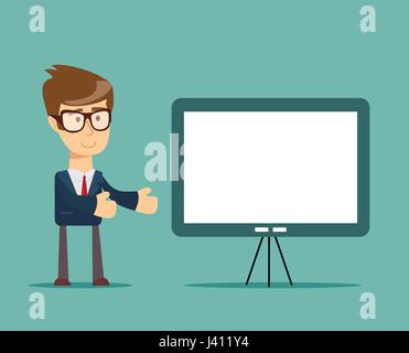 Business-Seminar. Flachen Stil-Vektor-illustration Stock Vektor