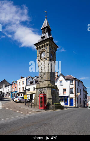 Knighton Uhrturm Knighton Powys, Wales UK Stockfoto