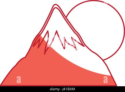 japanischen Fuji Berg Sonne Landschaft panorama Stock Vektor