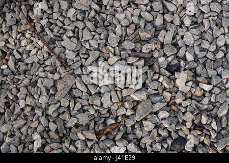 Detailansicht auf Schotter, Texturdetails. Stockfoto