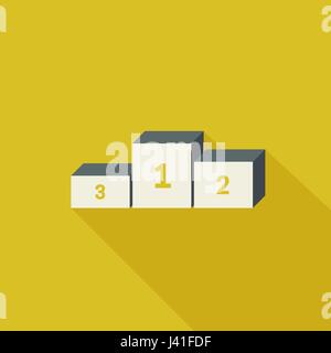 Preis-Podium mit langen Schatten. Stock Vektor