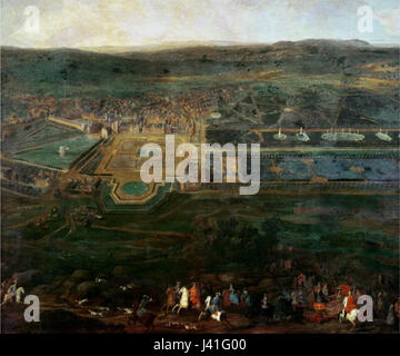 „Louis XIV Château Fontainebleau“ bezieht sich auf den Château de Fontainebleau, einen historischen Palast in Frankreich. Unter König Ludwig XIV. Wurde der Palast umfangreich renoviert und erweitert, was seinen Status als königliche Residenz festigte. Der Titel bezieht sich wahrscheinlich auf Werke oder Studien, die sich auf die Beiträge Ludwigs XIV. Zur Entwicklung des château konzentrieren. Stockfoto