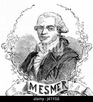 Franz Anton Mesmer war ein deutscher Arzt aus dem 18. Jahrhundert, der für seine Arbeit an der Entwicklung der Hypnose bekannt war. Seine Theorie des „tierischen Magnetismus“ schlug vor, dass eine magnetische Flüssigkeit im Körper die Gesundheit beeinflussen und Krankheiten heilen könnte, was die Grundlage für spätere Entwicklungen in hypnotischen Praktiken legte. Stockfoto