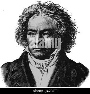 Ludwig van Beethoven (1770–1827) war ein bekannter deutscher Komponist und Pianist, der für seine Sinfonien, Sonaten und andere musikalische Werke bekannt war. Seine Kompositionen revolutionierten die klassische Musik und trugen maßgeblich zur westlichen Musiktradition bei. Stockfoto