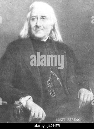 Liszt Ferenc, international bekannt als Franz Liszt, war ein ungarischer Komponist und Pianist. Er ist bekannt für seine bahnbrechenden Beiträge zur Musik und seine innovativen Techniken im Klavierspiel. Stockfoto