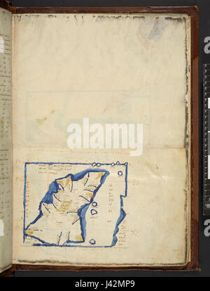 Karte nach Ptolemäus Geographia (Burney MS 111, f.15r) Stockfoto