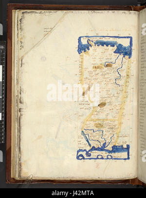 Karte nach Ptolemäus Geographia (Burney MS 111, f.65v) Stockfoto