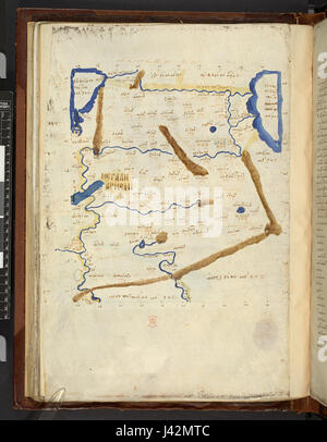 Karte nach Ptolemäus Geographia (Burney MS 111, f.71v) Stockfoto