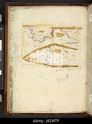 Karte nach Ptolemäus Geographia (Burney MS 111, f.92v) Stockfoto
