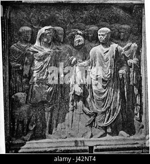 Das Meomartini-Denkmal in Benevento aus dem Jahr 155 ist ein bedeutender archäologischer Fund. Es zeigt Kunst und Architektur aus der Römerzeit und bietet wertvolle Einblicke in das kulturelle und architektonische Erbe des antiken Benevento. Stockfoto