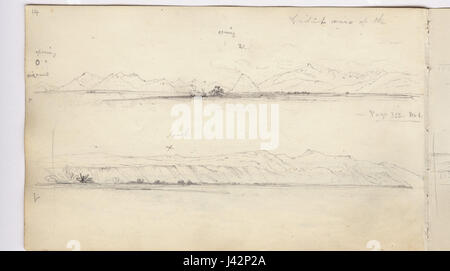 Martens, der Kordilleren gesehen einiger Entfernung von der Mündung des Flusses Santa Cruz (Bild 21, Seite 14v) Stockfoto