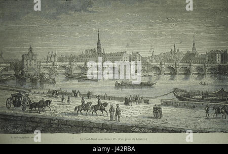 Le Pont Neuf Sous Henri IV (Vue prise du Louvre) Stockfoto