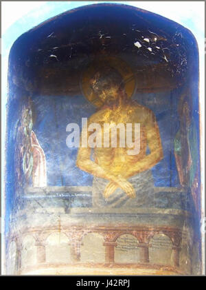 Lefki Zhupanishta Saint Christofer Kirche Fresko 1 Stockfoto