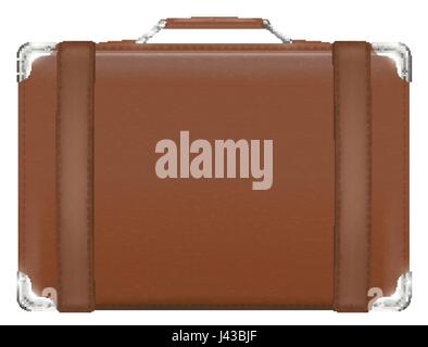 echte braune alten Vintage-Leder Koffer Reisetasche Stock Vektor