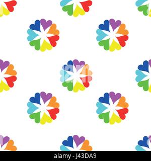 Nahtlose bunte Herzen Muster. Valentinstag Hintergrund. Stock Vektor