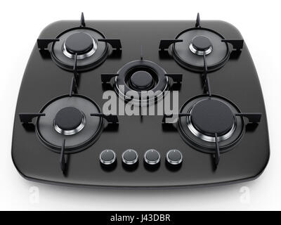 Moderner Ofen isoliert auf weißem Hintergrund. 3D Illustration. Stockfoto