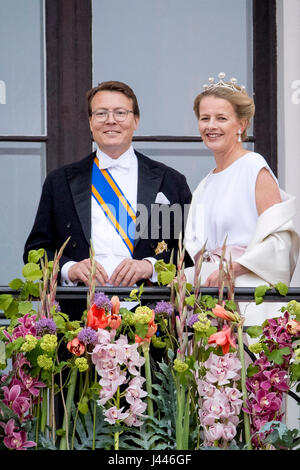 Oslo, Norwegen. 9. Mai 2017. Prinz Constantijn und Prinzessin Mabel von den Niederlanden besuchen die 80. Geburtstagsfeiern von König Harald und Königin Sonja von Norwegen im königlichen Palast in Oslo, Norwegen, 9. Mai 2017. Foto: Patrick van Katwijk POINT DE VUE · KEIN DRAHT-SERVICE · Foto: Patrick van Katwijk/Dutch Photo Press/Dpa/Alamy Live News Stockfoto