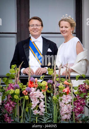 Oslo, Norwegen. 9. Mai 2017. Prinz Constantijn und Prinzessin Mabel von den Niederlanden besuchen die 80. Geburtstagsfeiern von König Harald und Königin Sonja von Norwegen im königlichen Palast in Oslo, Norwegen, 9. Mai 2017. Foto: Patrick van Katwijk POINT DE VUE · KEIN DRAHT-SERVICE · Foto: Patrick van Katwijk/Dutch Photo Press/Dpa/Alamy Live News Stockfoto