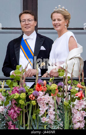 Oslo, Norwegen. 9. Mai 2017. Prinz Constantijn und Prinzessin Mabel von den Niederlanden besuchen die 80. Geburtstagsfeiern von König Harald und Königin Sonja von Norwegen im königlichen Palast in Oslo, Norwegen, 9. Mai 2017. Foto: Patrick van Katwijk POINT DE VUE · KEIN DRAHT-SERVICE · Foto: Patrick van Katwijk/Dutch Photo Press/Dpa/Alamy Live News Stockfoto