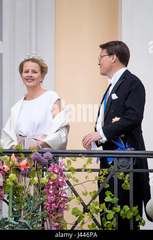 Oslo, Norwegen. 9. Mai 2017. Prinz Constantijn und Prinzessin Mabel von den Niederlanden besuchen die 80. Geburtstagsfeiern von König Harald und Königin Sonja von Norwegen im königlichen Palast in Oslo, Norwegen, 9. Mai 2017. Foto: Patrick van Katwijk POINT DE VUE · KEIN DRAHT-SERVICE · Foto: Patrick van Katwijk/Dutch Photo Press/Dpa/Alamy Live News Stockfoto