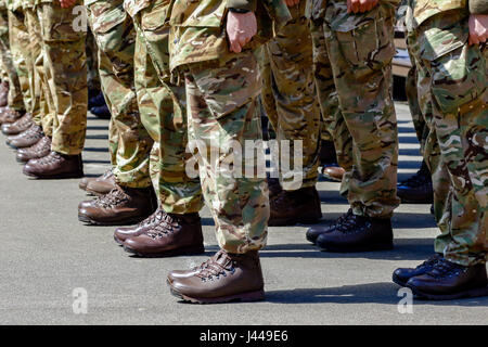 Britische Soldaten auf Parade, Glasgow, Schottland, UK Stockfoto