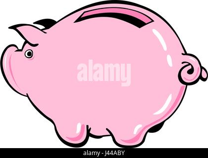 Sparschwein. Das Konzept der finanziellen Einsparungen. Isoliert auf weißem Hintergrund. Vektor-Illustration. Stock Vektor