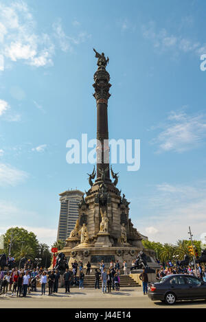 BARCELONA, Spanien - 15. April 2017: Spanien. Barcelona. Kolumbus Stockfoto
