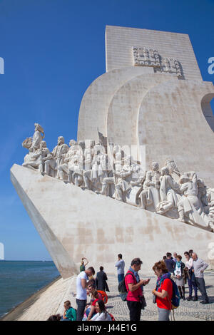 Portugal, Estredmadura, Lissabon, Belem, Denkmal der Entdeckungen Baujahr 1960 zum 500. Todestag von Heinrich Gedenken an die Naviga Stockfoto