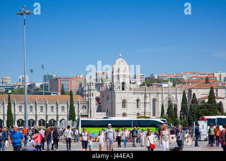 Portugal, Estredmadura, Lissabon, Belem, Mosterio Dos Jeronimos, äußere des Klosters. Stockfoto