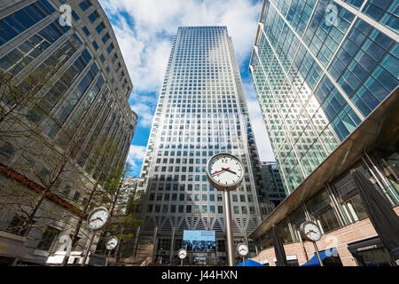 Canary Wharf Financial District in London, England, Vereinigtes Königreich, Großbritannien Stockfoto