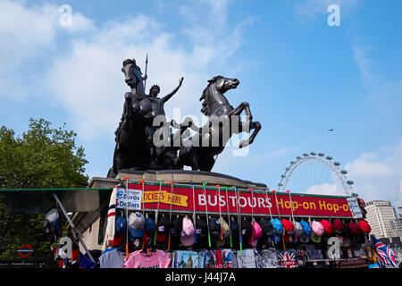 Boadicea und Ihre Töchter Skulptur auf die Westminster Bridge, London England United Kingdom UK Stockfoto