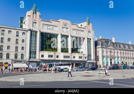 Portugal, Lissabon, Estremadura, Baixa, Teatro Eden Art-deco-ehemalige Kino jetzt Hotel Avenue da Liberdade. Stockfoto