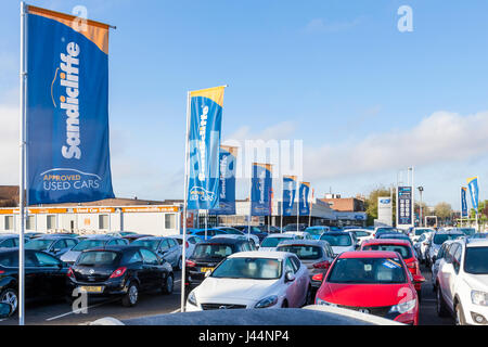 Gebrauchtwagen zum Verkauf an Sandicliffe Gebrauchtwagen Verkauf, Nottinghamshire, England, Großbritannien Stockfoto