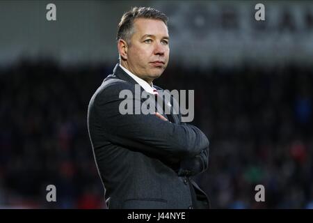 DARREN FERGUSON DONCASTER ROVERS FC MANAGER DONCASTER ROVERS FC MANAGER KEEPMOAT Stadion DONCASTER ENGLAND 9. Januar 2016 Stockfoto