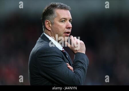 DARREN FERGUSON DONCASTER ROVERS FC MANAGER DONCASTER ROVERS FC MANAGER KEEPMOAT Stadion DONCASTER ENGLAND 9. Januar 2016 Stockfoto