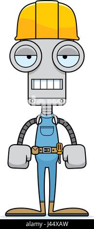 Ein Cartoon Bau Arbeiter Roboter auf der Suche zu langweilen. Stock Vektor