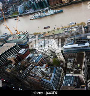 Aussicht von HMS Belfast und die riverThames Stockfoto