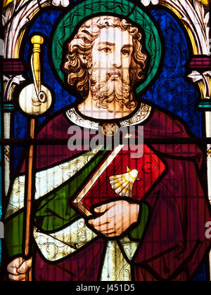 Kirchenfenster von St. James an der St. James Church Boroughbridge North Yorkshire in England Stockfoto