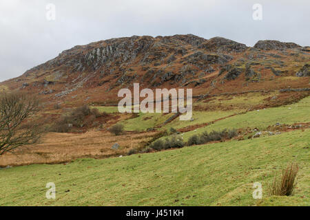 Blick auf die Nantygwryd und Snowdon von Capel Curig Stockfoto