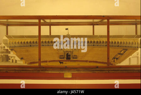 Modell des Plaza de Toros De La Real Maestranza de Caballeria de Sevilla, Stierkampf-Arena, Andalusien, Sevilla Provinz, Spanien, Europa Stockfoto