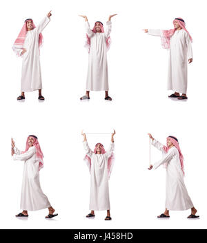 Arabische Mann Drücken der virtuellen Tasten Stockfoto