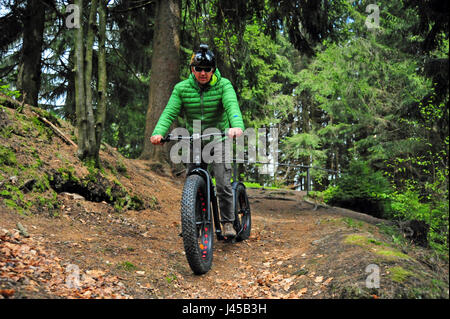 Fat-Bike, Thüringer Wald, Deutschland Stockfoto