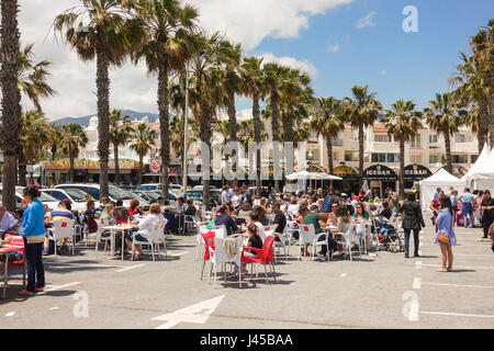 Seafood Festival, Event, festliche im Hafen von Benalmadena, Andalusien, Spanien. Stockfoto