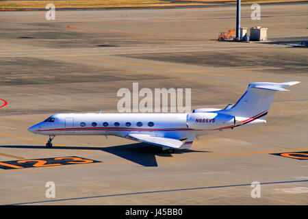 Gulfstream G 550 am Flughafen Tokio-Haneda Tokio Japan Stockfoto