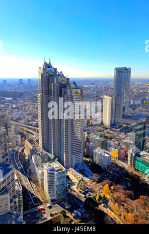 Park Hyatt und Opera City Tower-Blick vom Tokyo Metropolitan Government Bulding Shinjuku Japan Stockfoto