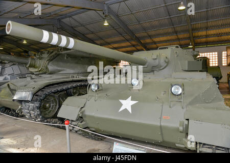 REGION Moskau - SEPTEMBER 01, 2015: 76 mm selbstfahrende Panzerabwehr US-Truppen in das Museum von gepanzerten Fahrzeugen, Kubinka in der Nähe von Moskau Stockfoto