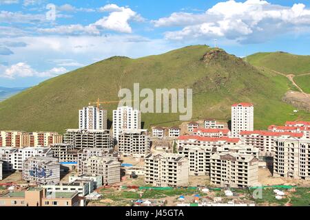 Der Panoramablick über die gesamte Stadt Ulaanbaatar, Mongolei Stockfoto