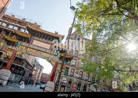 Chinatown Torbogen, Manchester Stockfoto