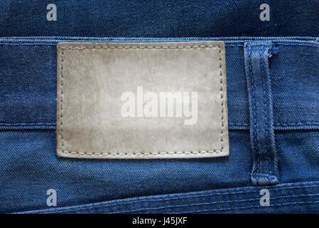 Leere Leder Label Jeans Stockfoto