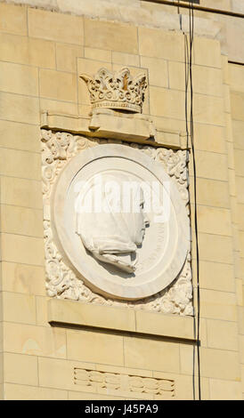 Detail des The Arch of Triumph (Arcul de Triumf) aus Bukarest Rumänien, Queen Mary. Stockfoto